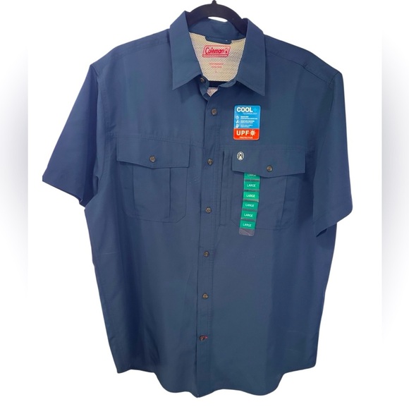 Coleman Performance SS Button Down‎ Shirt, size L UPF Protection, 
NWT - Picture 1 of 7